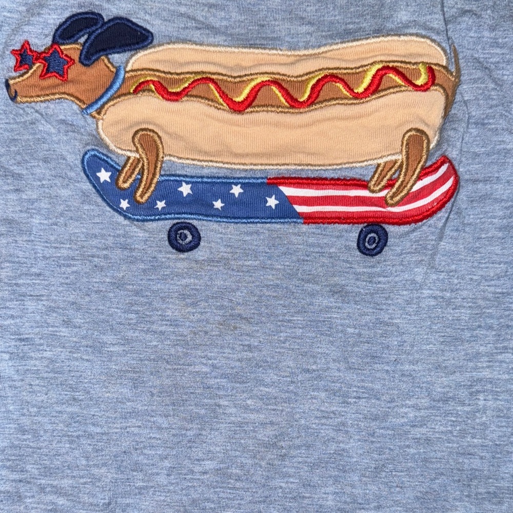 Little Sleepies Light blue Hot Dog on Skateboard Tee - Picture 3 of 5